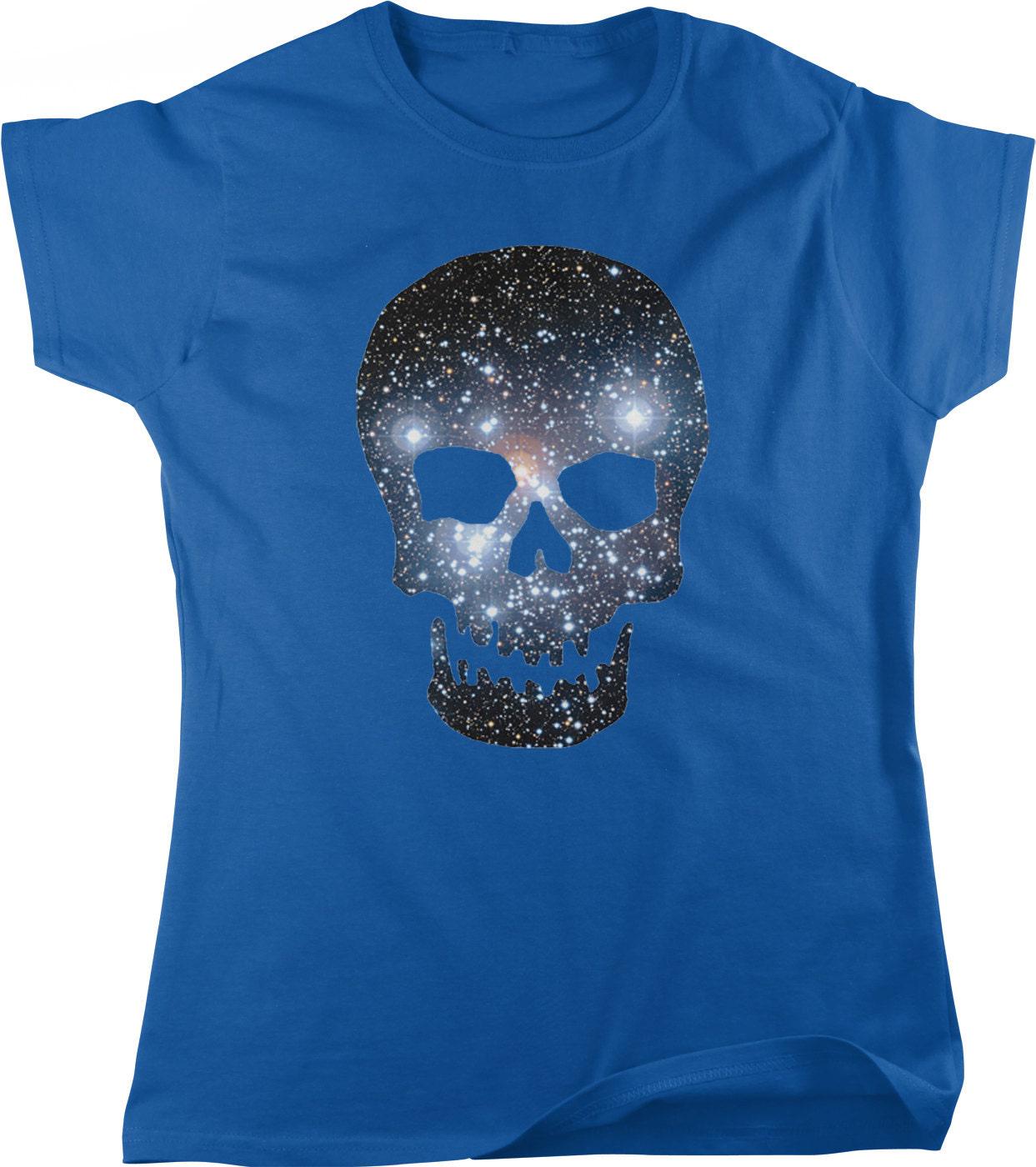 Galaxy Skull T-Shirt – Women's Space Tee with Skull Graphic & Soft Cotton