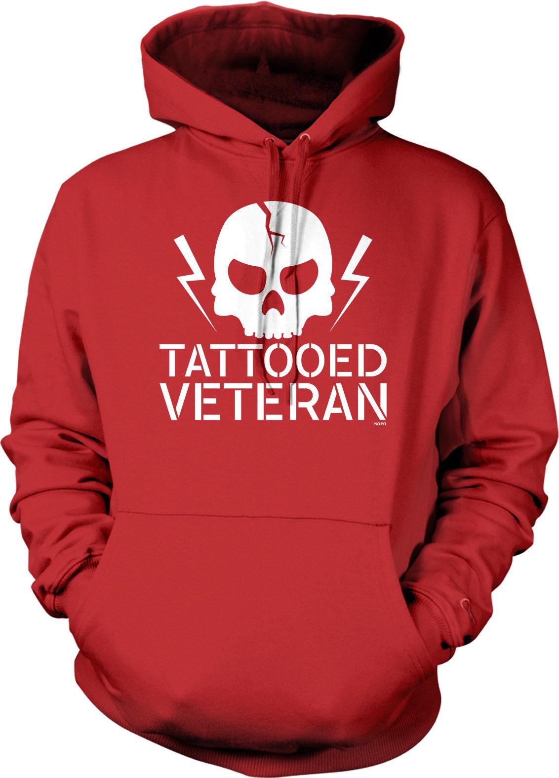 Support Our Troops Hoodie – Tattooed Veteran Sweatshirt With Red White Blue Design