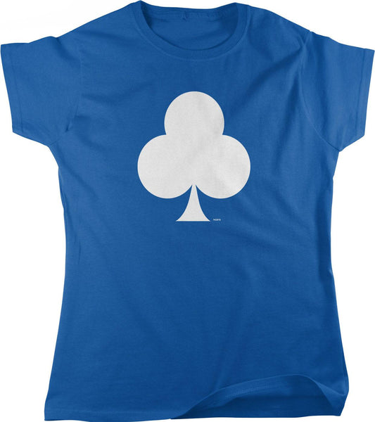 Playing Card Suit T-Shirt - Women's Full Cut Cotton Casual Shirt With Seamless Rib Collar