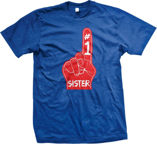 Sister Tee Shirt - Casual Cotton Apparel With Playful Foam Finger Graphic, Soft Comfortable Fit