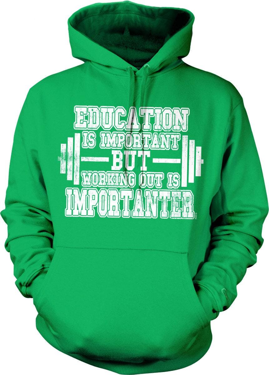 Motivational Fitness Sweatshirt - Casual Workout Hoodie With Pouch Pocket & Soft Cotton Blend