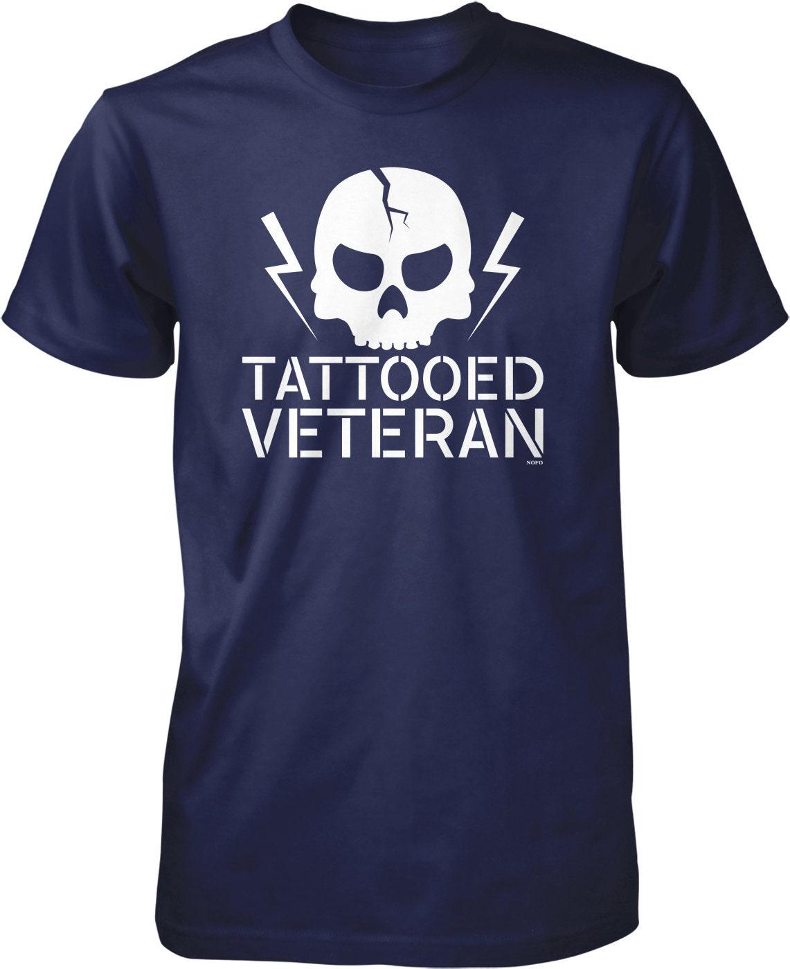 Tattooed Veteran T-shirt – Support Our Troops Patriotic Cotton Durable Shirt