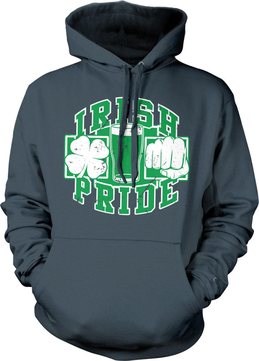 Irish Hoodie - Lucky Clover Hoodie With St Patricks Day Wear & Cozy Shamrock Design