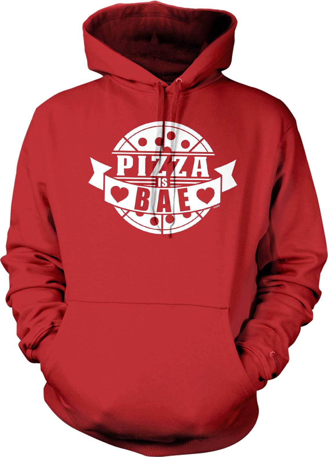 Pizza Hoodie - Funny Graphic Sweatshirt With Double Ply Hood & Matching Draw Cord