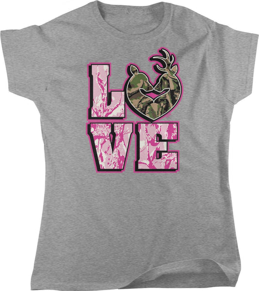 Womens Hunting Tee - Camo Deer Shirt | Soft Cotton Blend, Machine Washable