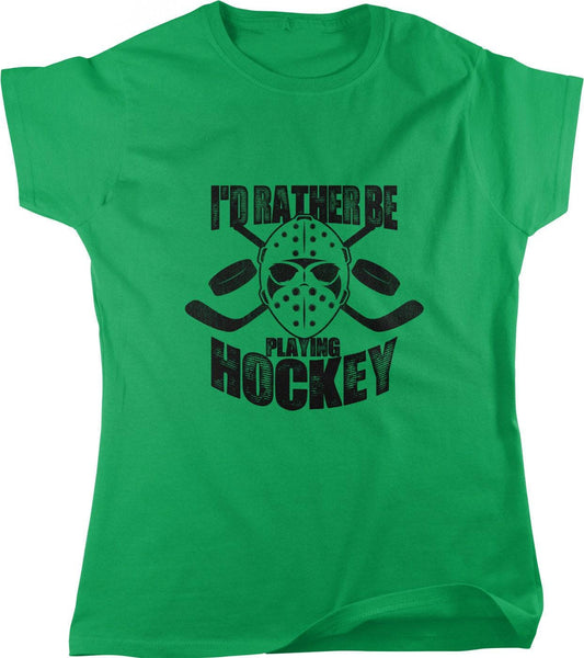 Women's Hockey T-Shirt – Comfortable Light Gray Cotton Full Cut Tee