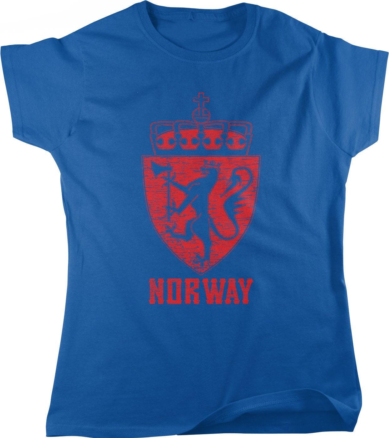 Norway Coat Of Arms Shirt - Women's Graphic Tee With Golden Lion Design