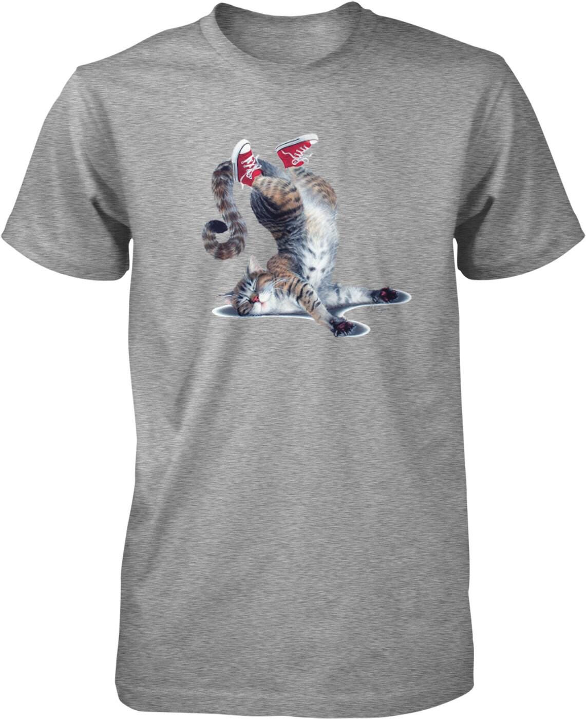 Cool Cat T-Shirt | Lighthearted Cat Top For Men, Rescue Advocate Gift, Pre-Shrunk Cotton