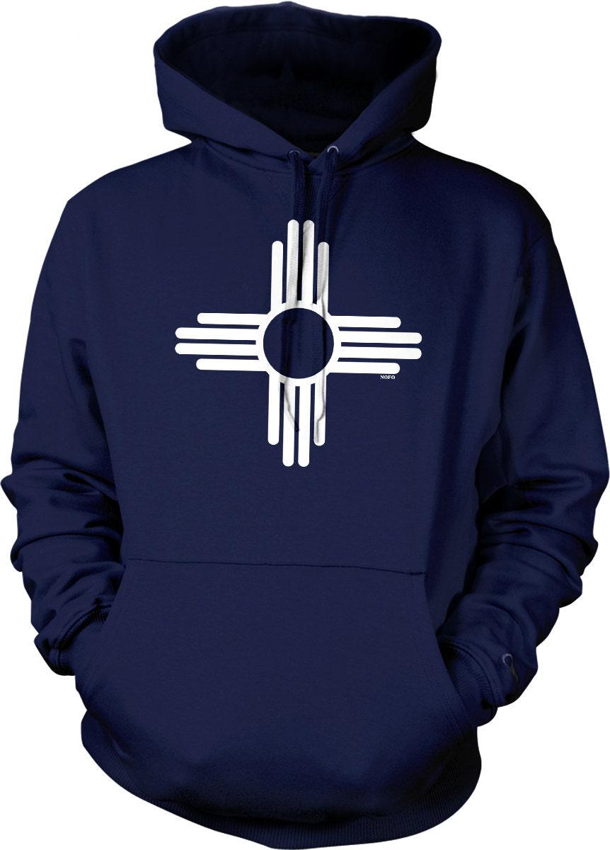 Zia Sun Symbol Hoodie - New Mexico Cozy Double Ply Hooded Sweatshirt
