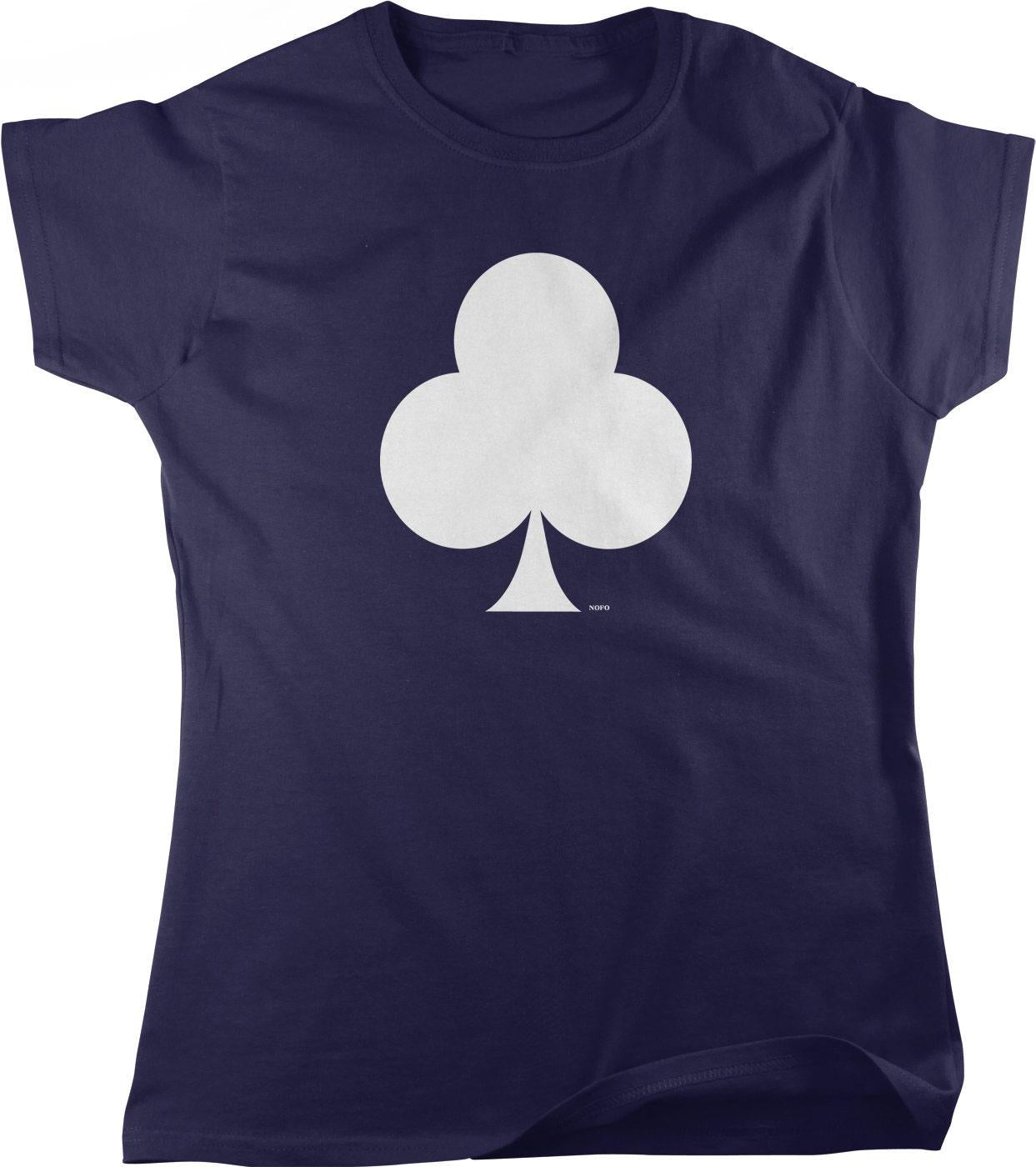 Playing Card Suit T-Shirt - Women's Full Cut Cotton Casual Shirt With Seamless Rib Collar