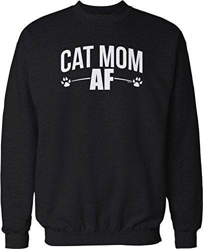 NOFO Clothing Co Cat Mom AF, I Love Cats Crew Neck Sweatshirt
