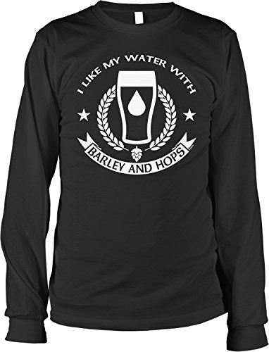 NOFO Clothing Co. I Like My Water with Barley and Hops Men's Long Sleeve Shirt