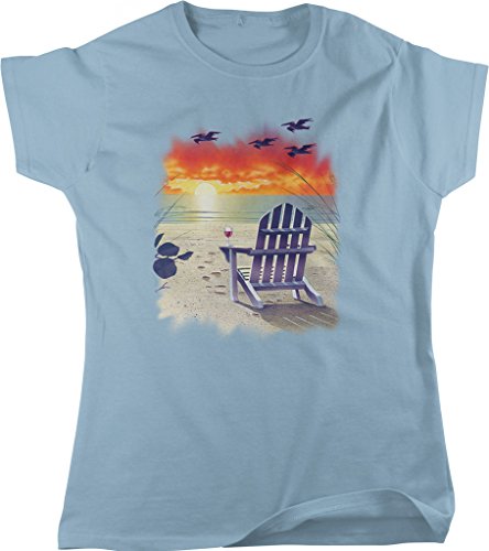 NOFO Clothing Co Beach Chair Sunset, Wine Glass, Pelicans Women's T-Shirt