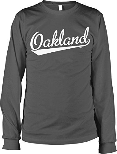 NOFO Clothing Co Oakland Script Baseball Font Men's Long Sleeve Shirt