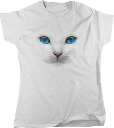 NOFO Clothing Co 3D Cat Portrait, White Cat, I Love Cats Women's T-Shirt
