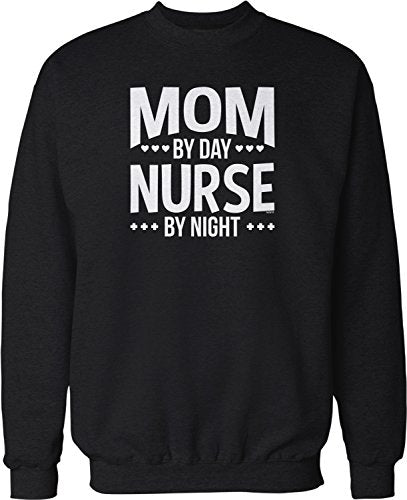 NOFO Clothing Co Mom by Day, Nurse by Night Crew Neck Sweatshirt