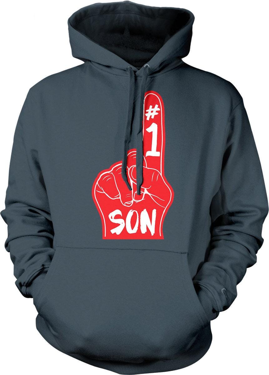 Number One Son Hoodie - Unisex Cozy Sweatshirt With Foam Finger Graphic