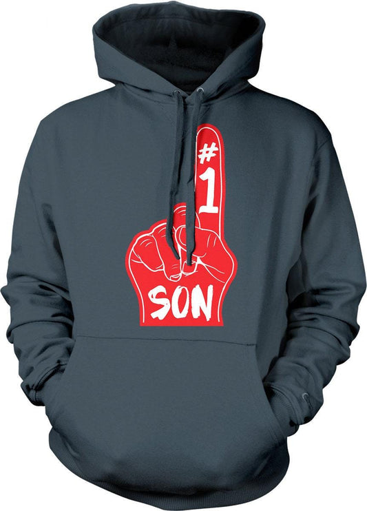 Number One Son Hoodie - Unisex Cozy Sweatshirt With Foam Finger Graphic