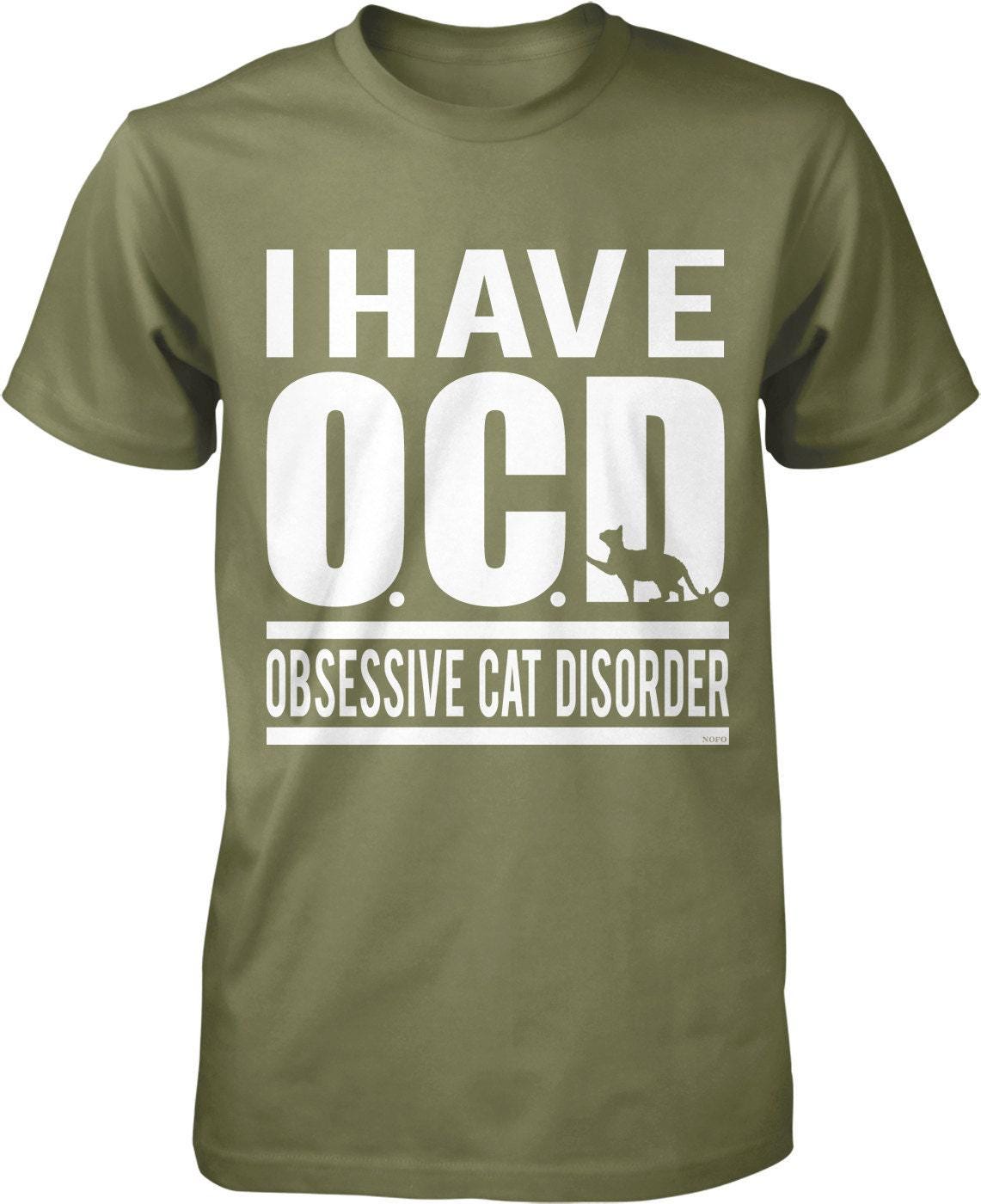 Cat Lover T-Shirt - Men's Obsessive Cat Disorder Shirt | 100% Cotton Tee