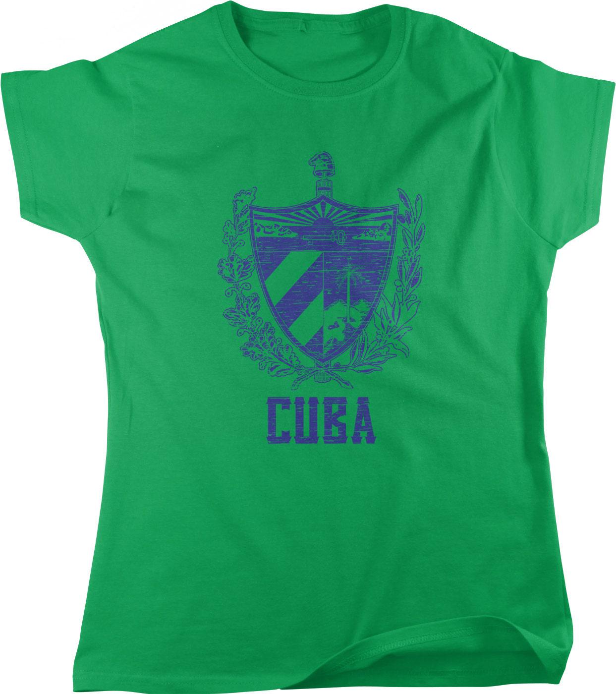 Cuba Coat Of Arms Shirt – Women's Cultural T-Shirt With Phrygian Cap Design & Royal Palm Tree