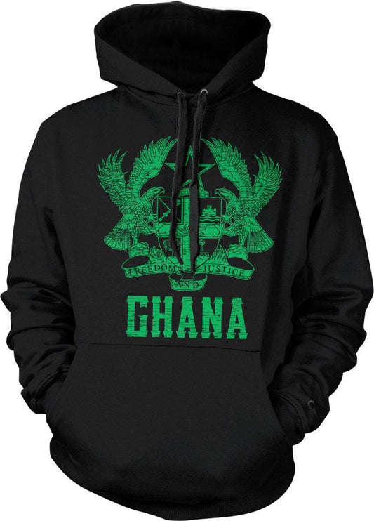 Ghana Hooded Sweatshirt – Coat Of Arms Hoodie With Black Star Design
