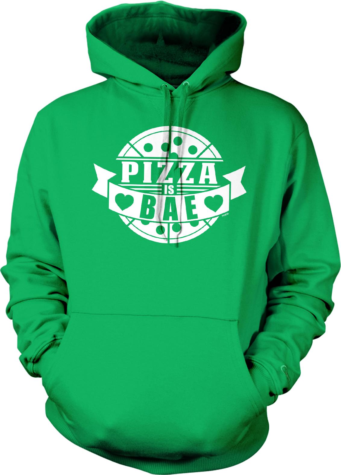 A bright green hoodie with a white graphic design on the front.