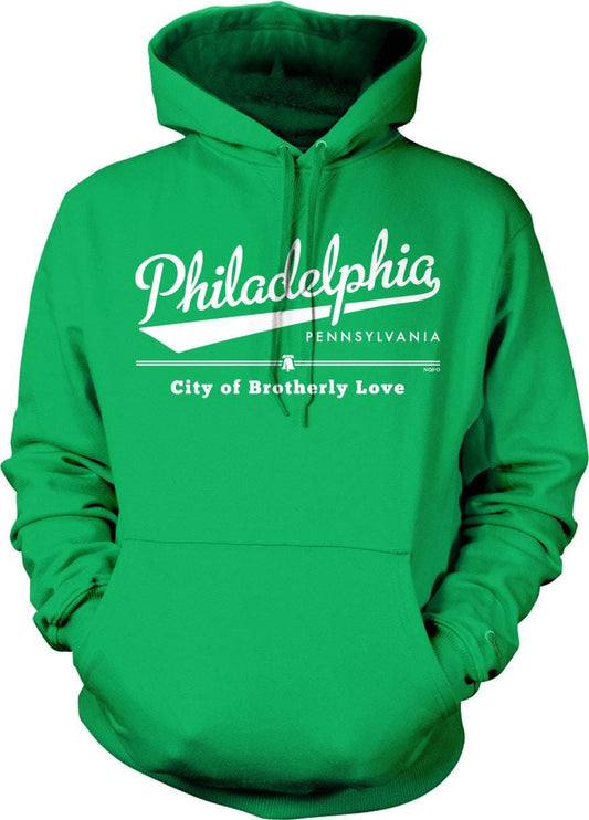 Brotherly Love Sweatshirt – Philadelphia Hoodie With Pouch Pocket & Double Ply Hood