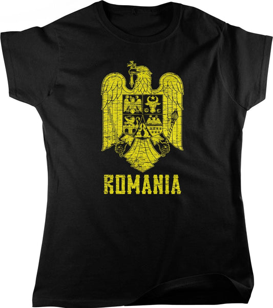 Romania Coat of Arms Shirt – Women's Full Cut Tee With Eagle Emblem