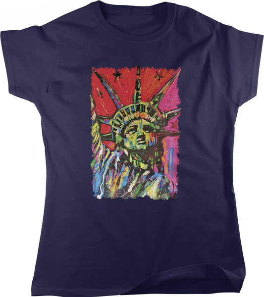 Women's Statue of Liberty Shirt - American Symbol Tee | Pre Shrunk Cotton, Full Cut Top