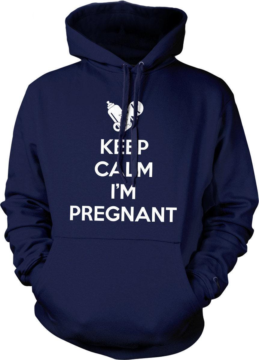 Pregnant Hooded Sweatshirt – Cozy Cotton Blend Pullover With Double Ply Hoodie