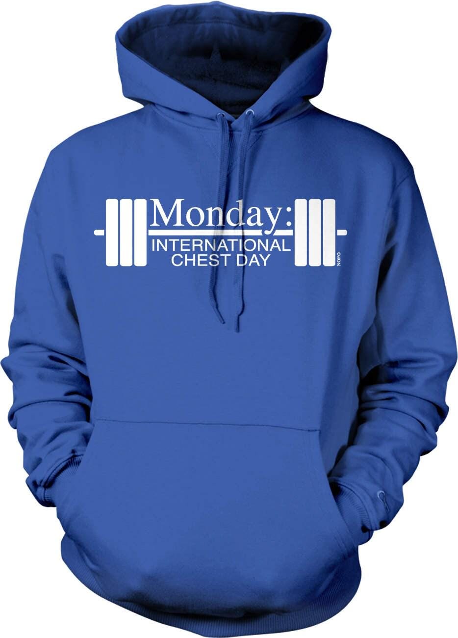 Chest Day Hoodie – Workout Hooded Sweatshirt With Double Ply Hood & Pouch Pocket