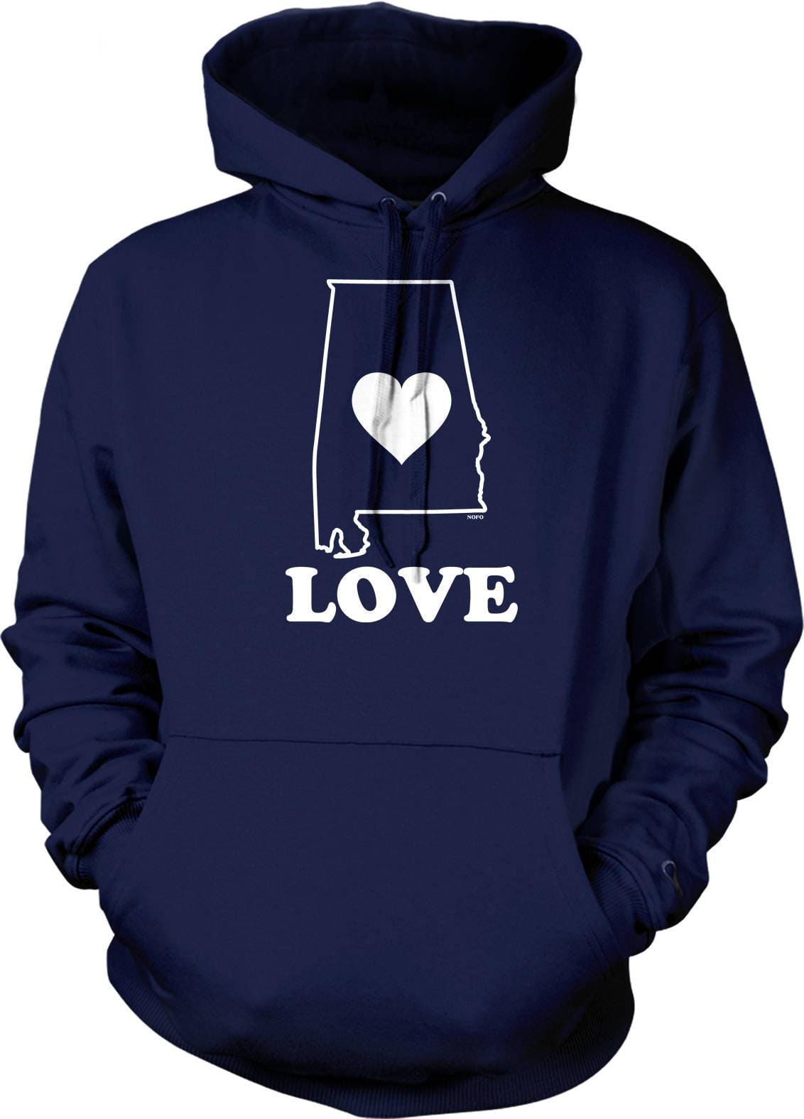 Alabama Love Hoodie – Cozy Cotton Blend Sweatshirt With Pouch Pocket & Double Needle Seam