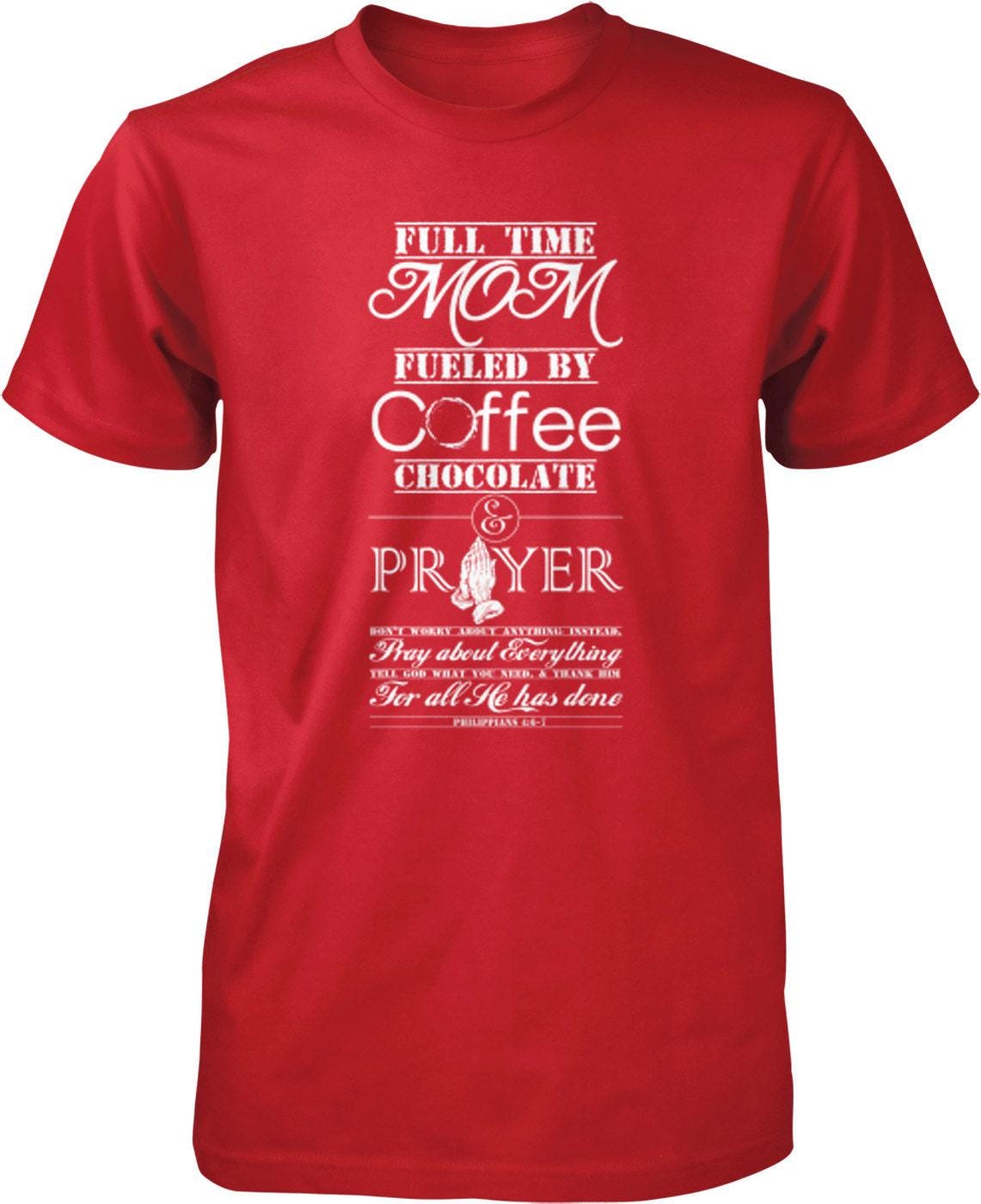 Full Time Mom T-Shirt – Men's Cotton Tee | Coffee Lover Gift & Durable Wear