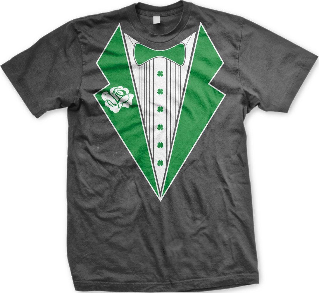 Irish Pride T-Shirt - Shamrock Bowtie & Four Leaf Clover Tee | Men's Cotton