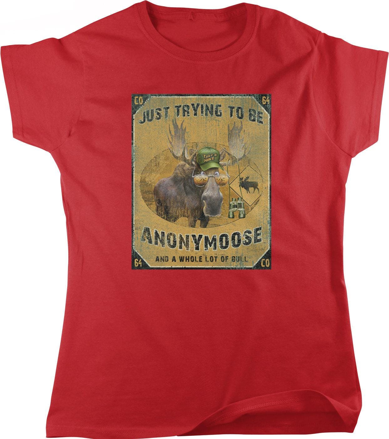 Women's Moose T-Shirt – Graphic Tee With Palate Antler Design | Full Cut Fit Cotton