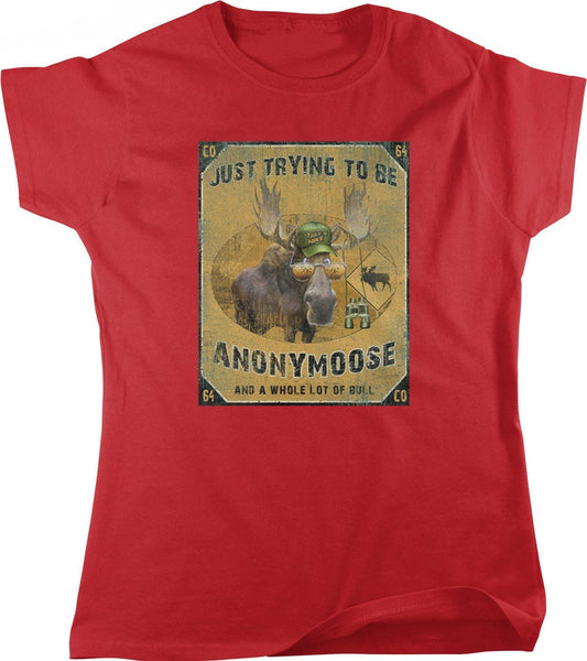 Women's Moose T-Shirt – Graphic Tee With Palate Antler Design | Full Cut Fit Cotton