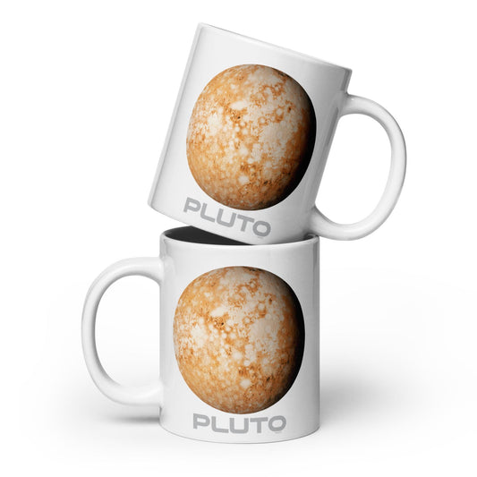 Planet Pluto White glossy mug