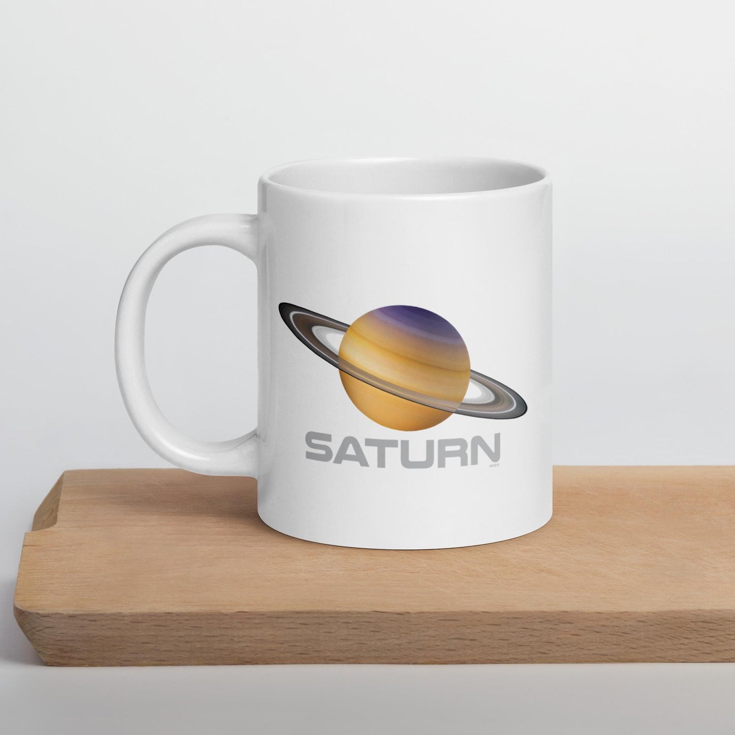 Planet Saturn White glossy mug