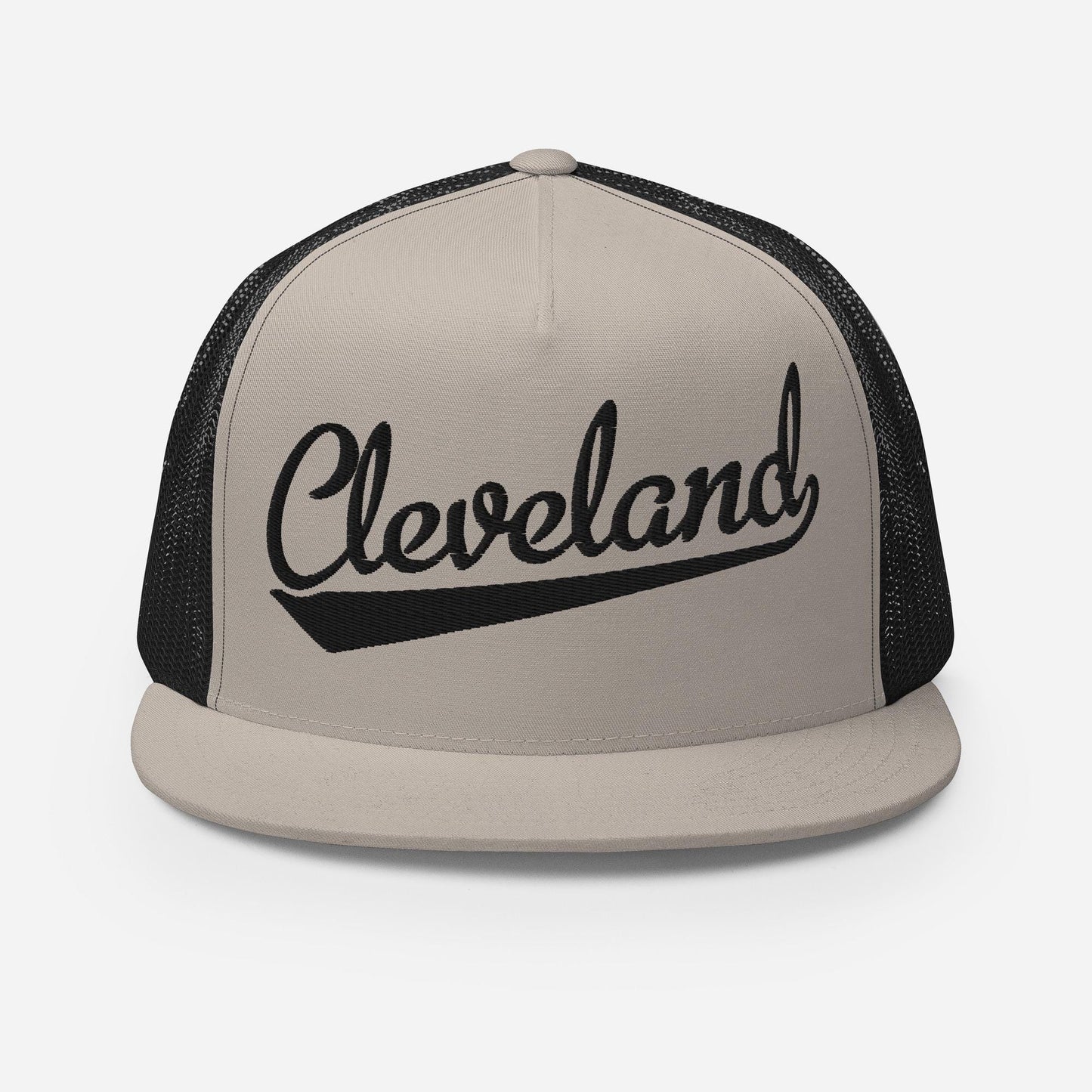 Cleveland Snapback Hat - Adjustable Flat Bill Five Panel Trucker Cap