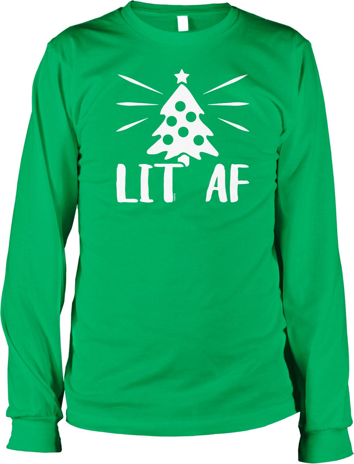 Christmas Tree Shirt - Men's Holiday Shirt | Long Sleeve Tee, Pre Shrunk Cotton