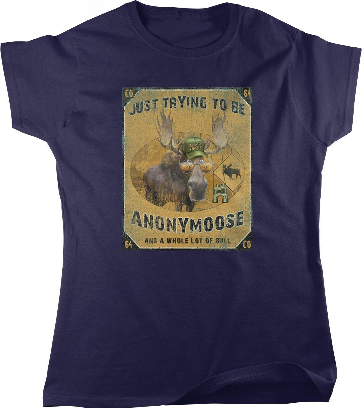 Women's Moose T-Shirt – Graphic Tee With Palate Antler Design | Full Cut Fit Cotton