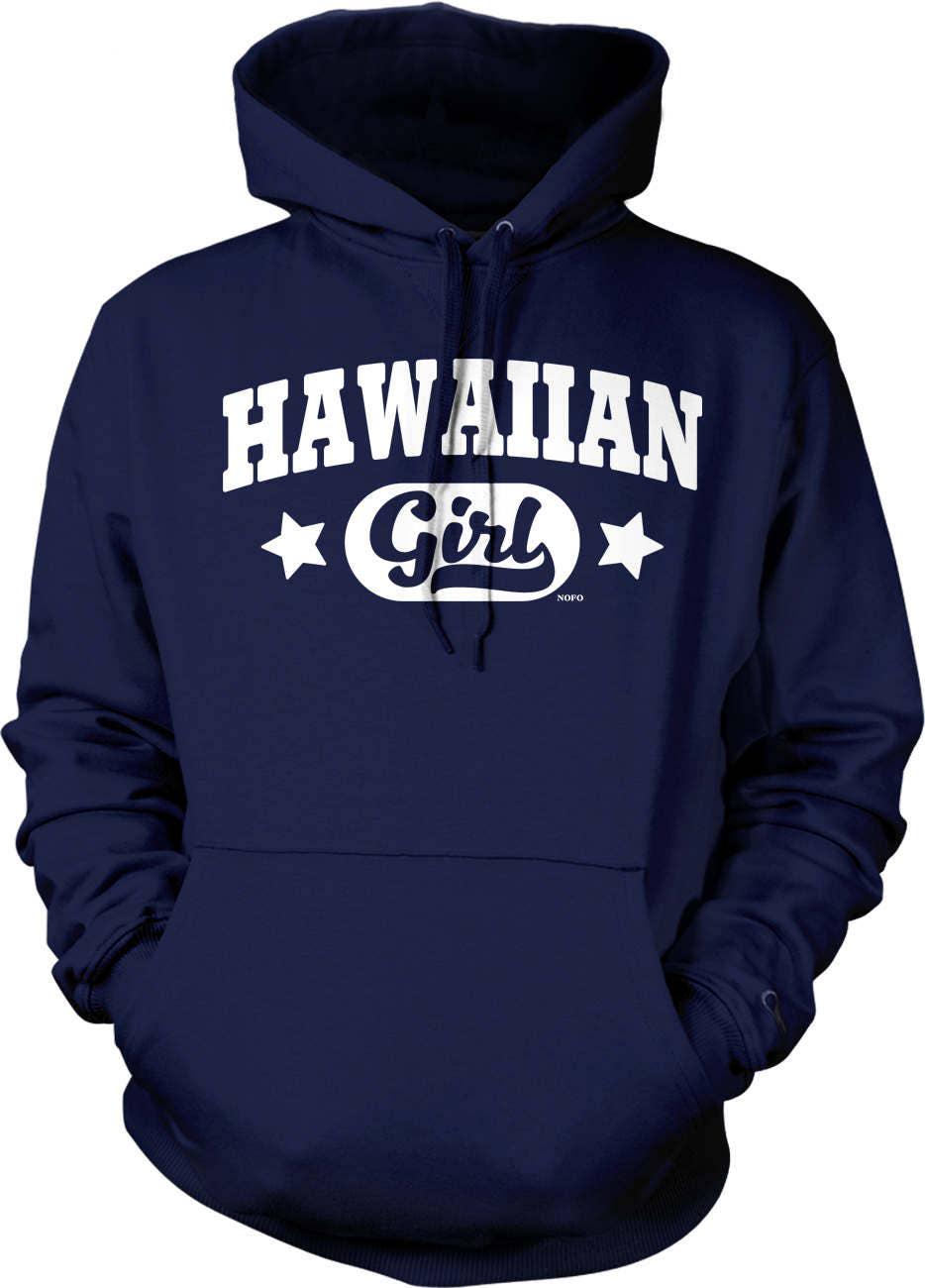 Hawaiian Girl Hoodie – Soft Cotton Blend, Aloha Inspired Pouch Pocket Hoodie