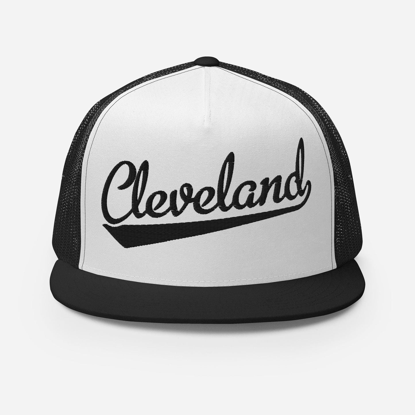 Cleveland Snapback Hat - Adjustable Flat Bill Five Panel Trucker Cap