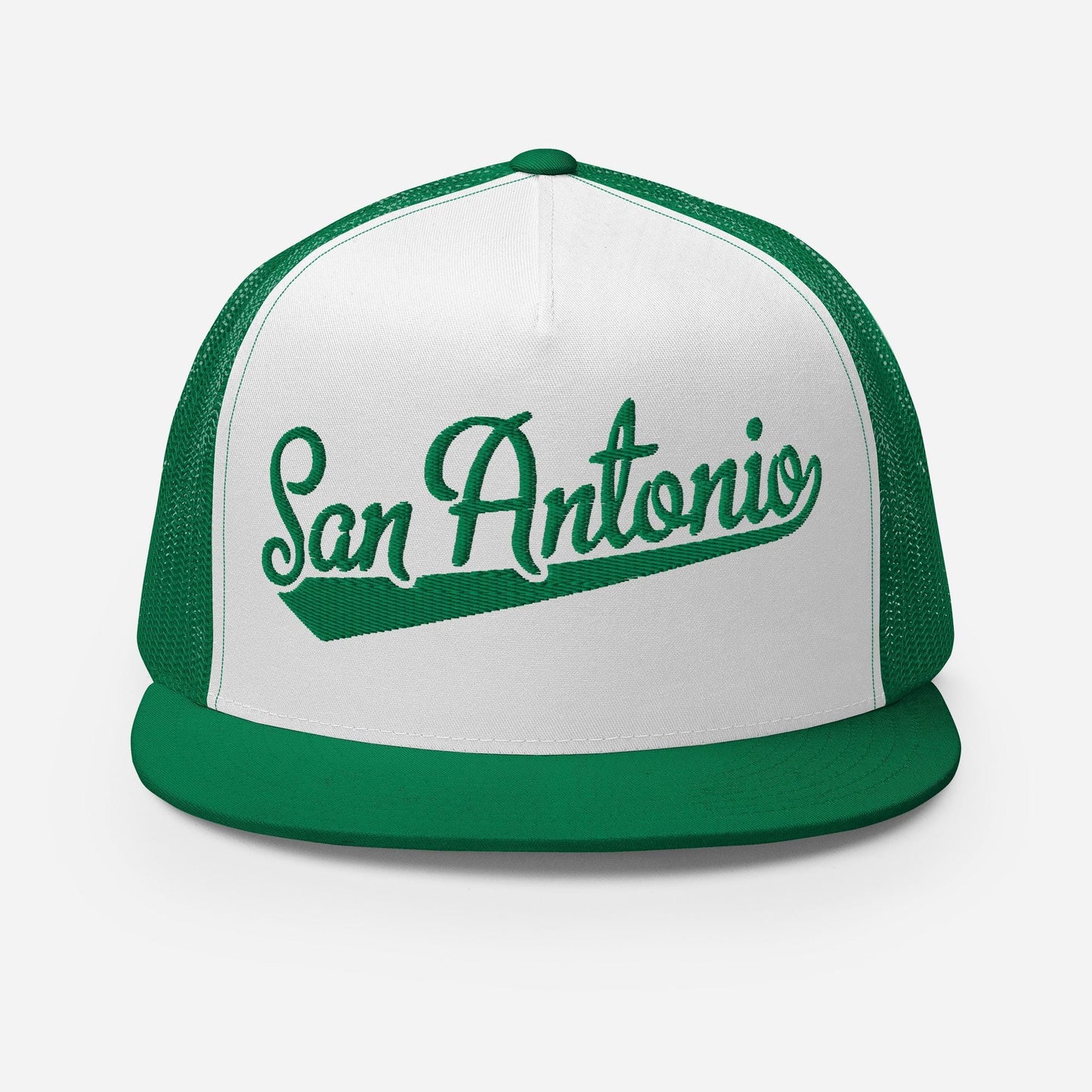 Snapback Trucker Hat - San Antonio Baseball Font Cap | Adjustable Flat Visor