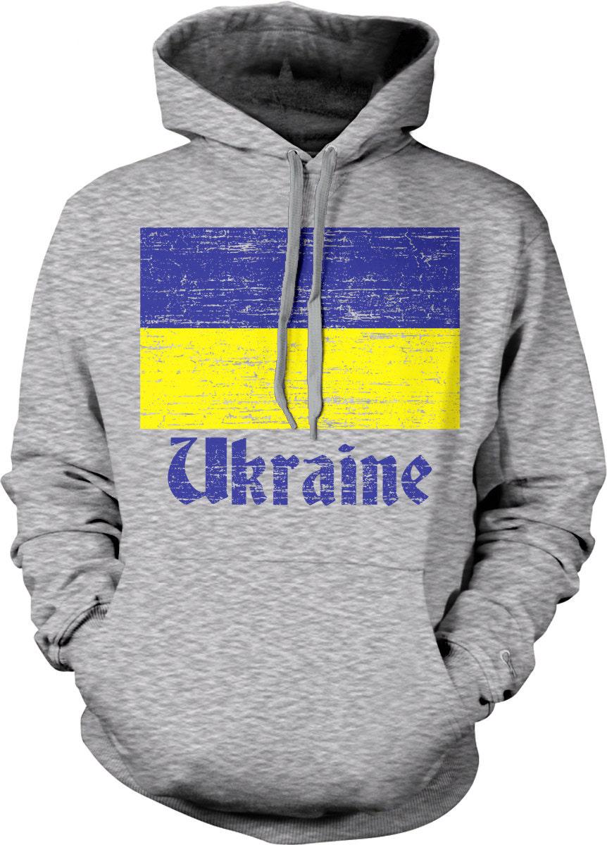 Ukraine Flag Hoodie – Yellow Blue Sweatshirt With Pouch Pocket & Durable Seams