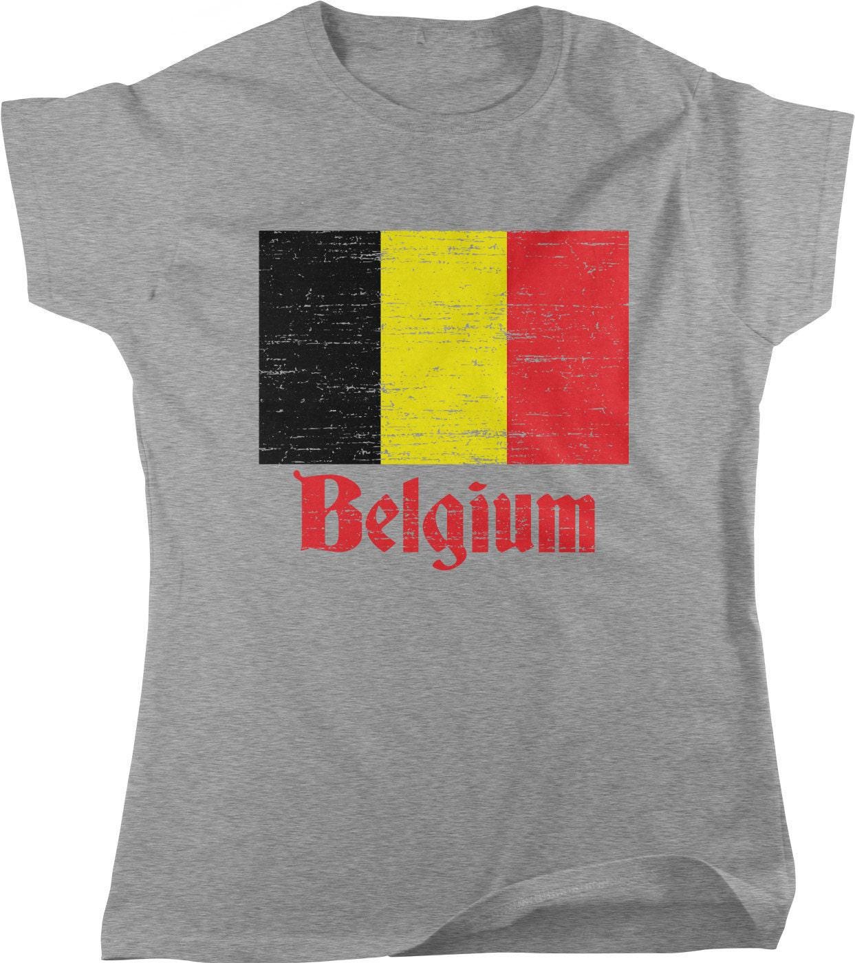 Belgian Flag Tee - Women's Soccer Shirt | Red Devils Apparel Cotton Fan Tee