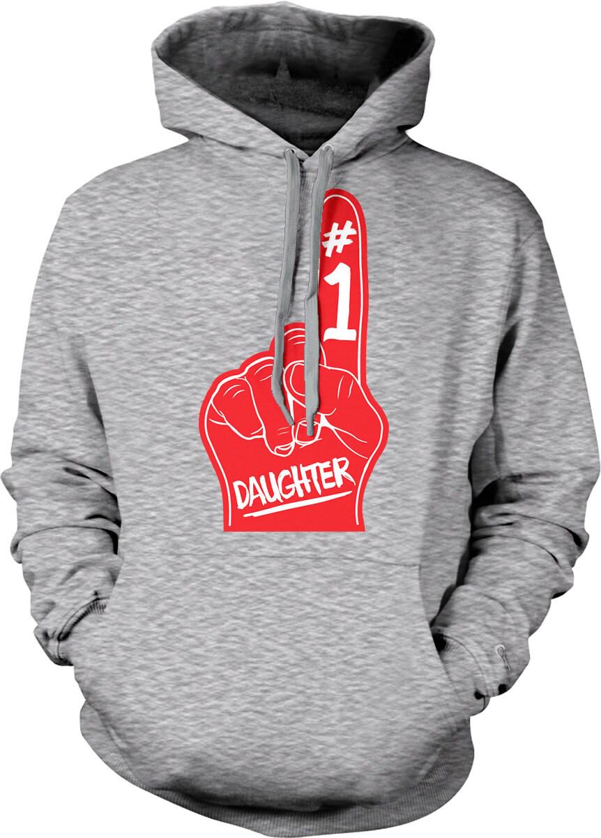 Daughter Sweatshirt – Number One Daughter Foam Finger Design | Cozy Cotton Blend Hoodie