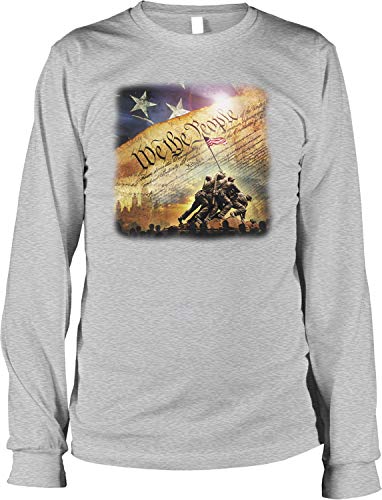 NOFO Clothing Co We The People, American Flag, Iwo Jima Men's Long Sleeve Shirt