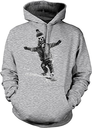 NOFO Clothing Co Grizzly Bear Snowboarding with Hat and Sunglasses Hooded Sweatshirt