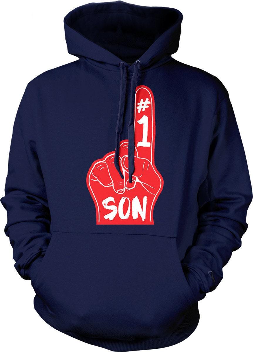 Number One Son Hoodie - Unisex Cozy Sweatshirt With Foam Finger Graphic
